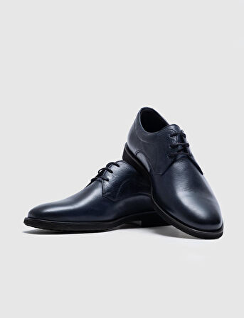 Hakiki Deri Lacivert Bağcıklı Erkek Günlük Ayakkabı