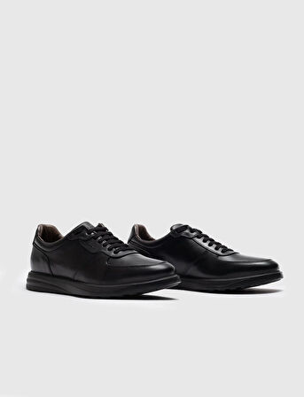 %100 Hakiki Deri Bağcıklı Erkek Sneaker Spor Ayakkabı
