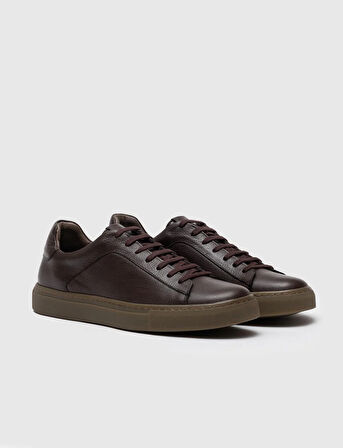 Hakiki Deri Kahverengi Bağcıklı Erkek Spor Ayakkabı