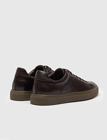 Hakiki Deri Kahverengi Bağcıklı Erkek Spor Ayakkabı