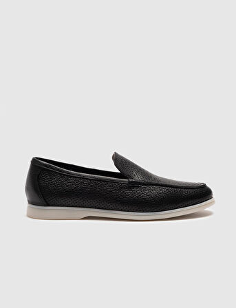 Hakiki Deri Siyah Erkek Loafer