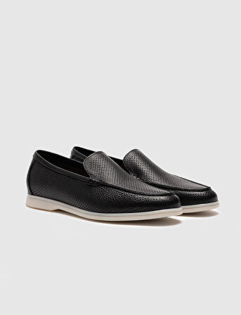 Hakiki Deri Siyah Erkek Loafer