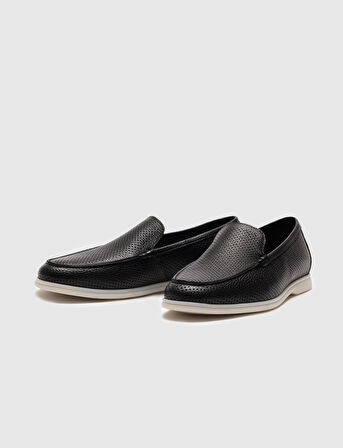 Hakiki Deri Siyah Erkek Loafer