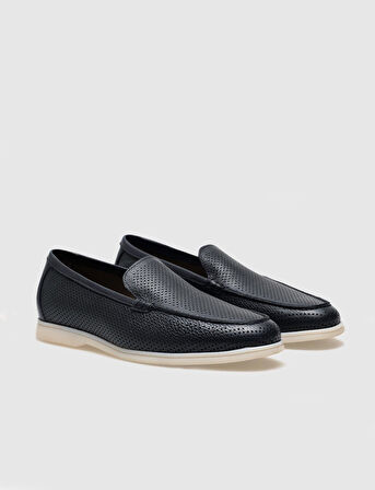 Hakiki Deri Lacivert Erkek Loafer