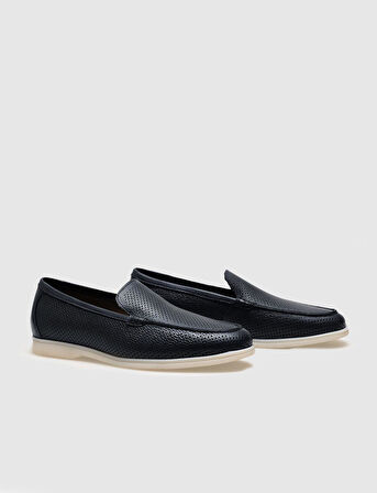 Hakiki Deri Lacivert Erkek Loafer