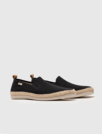 Siyah Hasır Detaylı Erkek Espadril