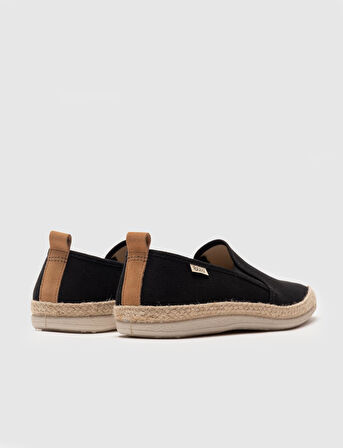 Siyah Hasır Detaylı Erkek Espadril