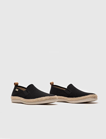 Siyah Hasır Detaylı Erkek Espadril