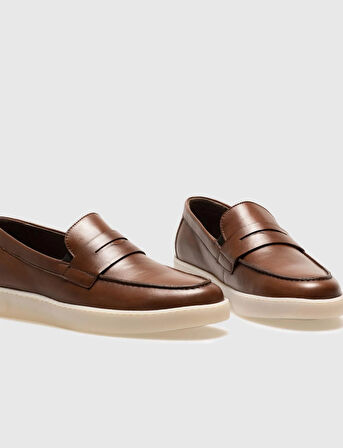 Hakiki Deri Taba Kemerli Erkek Günlük  Ayakkabı