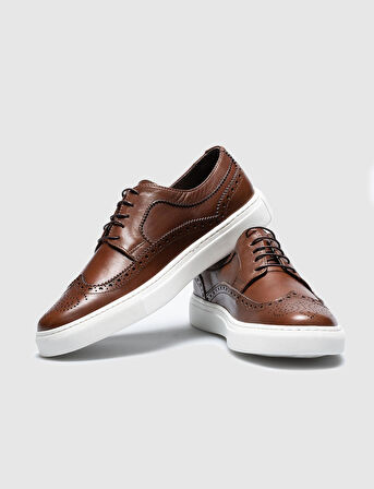 Hakiki Deri Taba Bağcıklı Erkek Spor Ayakkabı