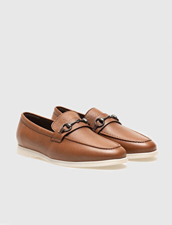 Hakiki Deri Taba Tokalı Erkek Loafer