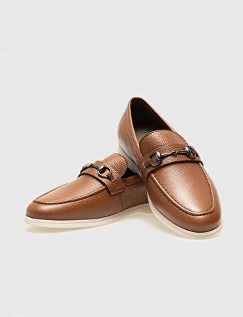 Hakiki Deri Taba Tokalı Erkek Loafer