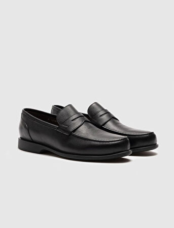 Hakiki Deri Siyah Erkek Loafer Ayakkabı