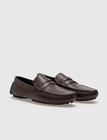 Hakiki Deri Kahverengi Kemerli Erkek Loafer