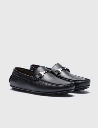 Hakiki Deri Siyah Tokalı Erkek Loafer