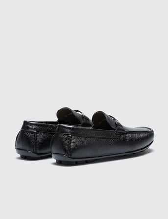 Hakiki Deri Siyah Tokalı Erkek Loafer