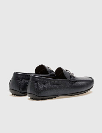 Hakiki Deri Lacivert Tokalı Erkek Loafer