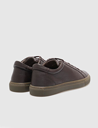 Hakiki Deri Kahverengi Bağcıklı Erkek Sneaker
