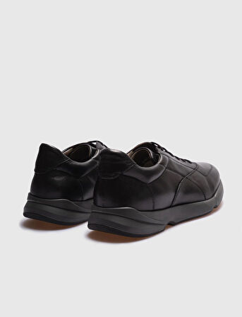 Hakiki Deri Siyah Bağcıklı Erkek Günlük Ayakkabı