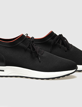Milano Triko Siyah Bağcıklı Erkek Spor Ayakkabı