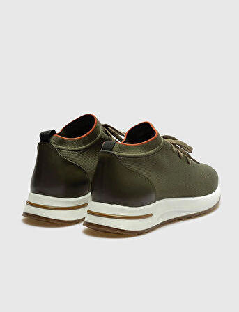 Milano Triko Haki Bağcıklı Erkek Spor Ayakkabı