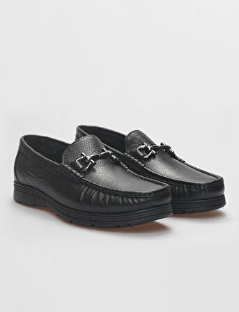 Hakiki Deri Siyah Kürklü Erkek Günlük Ayakkabı