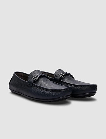 Hakiki Deri Lacivert Erkek Loafer