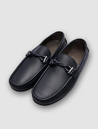 Hakiki Deri Lacivert Erkek Loafer