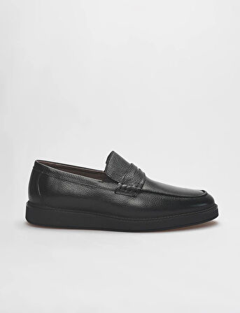 Hakiki Deri Siyah Erkek Sneaker Ayakkabı