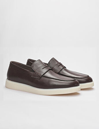 Hakiki Deri Kahverengi Erkek Sneaker Ayakkabı