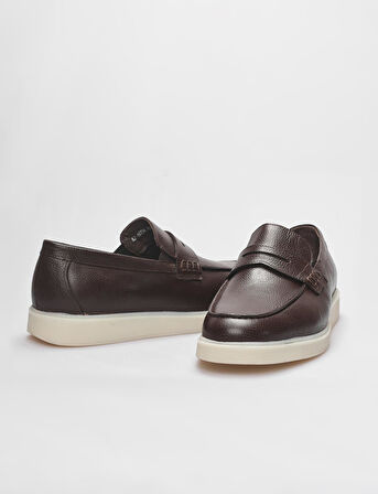 Hakiki Deri Kahverengi Erkek Sneaker Ayakkabı