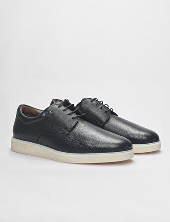 Hakiki Deri Lacivert Bağcıklı Erkek Günlük Ayakkabı