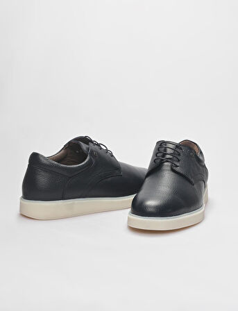 Hakiki Deri Lacivert Bağcıklı Erkek Günlük Ayakkabı