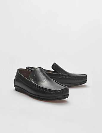 Hakiki Deri Siyah Erkek Loafer