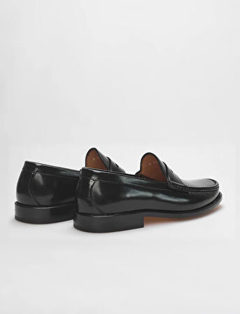 Hakiki Deri Siyah Açma Kösele Enjeksiyon Erkek Klasik Ayakkabı