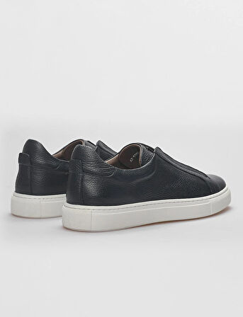 Hakiki Deri Lacivert Lastikli Erkek Spor Ayakkabı