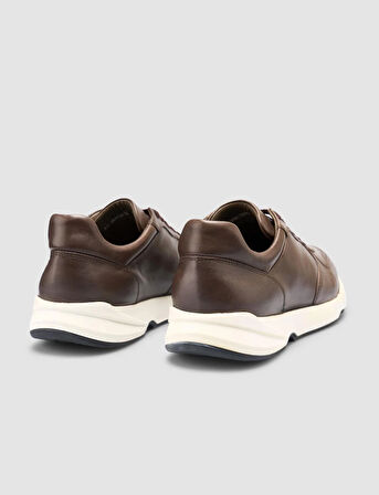 %100 Hakiki Deri Kahverengi Bağcıklı Erkek Günlük Ayakkabı