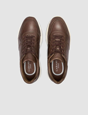 %100 Hakiki Deri Kahverengi Bağcıklı Erkek Günlük Ayakkabı