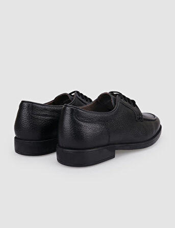 %100 Hakiki Deri Siyah Bağcıklı Erkek Günlük Ayakkabı