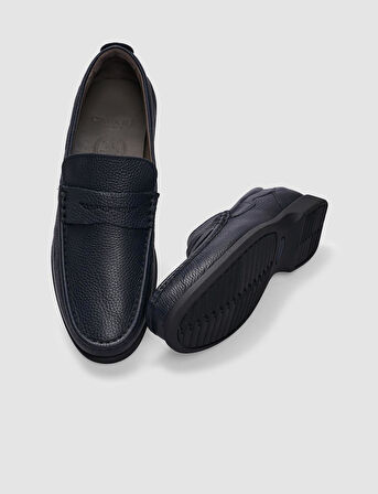 Hakiki Deri Lacivert Erkek Günlük Ayakkabı