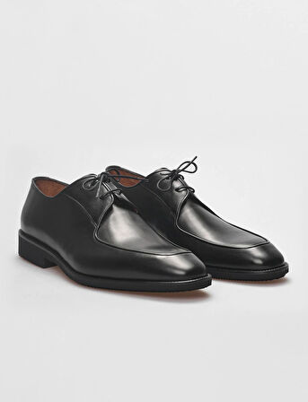 Hakiki Deri Siyah Bağcıklı Erkek Klasik Ayakkabı