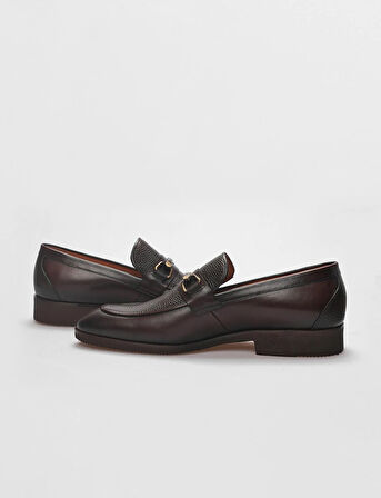 Hakiki Deri Kahverengi Tokalı Erkek Klasik Ayakkabı