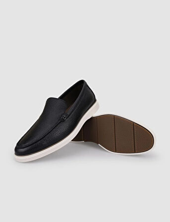 Hakiki Deri Siyah Erkek Loafer