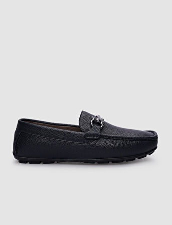 Hakiki Deri Lacivert Tokalı Erkek Loafer
