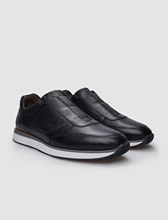 %100 Hakiki Deri Siyah Erkek Sneaker