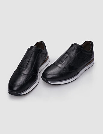 %100 Hakiki Deri Siyah Erkek Sneaker
