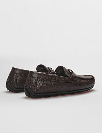Hakiki Deri Kahverengi Toka Detaylı Erkek Loafer