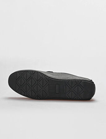 Hakiki Deri Siyah Tokalı Erkek Loafer