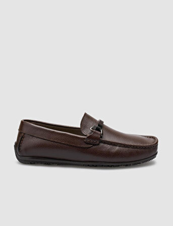 Hakiki Deri Kahverengi Toka Detaylı Erkek Loafer