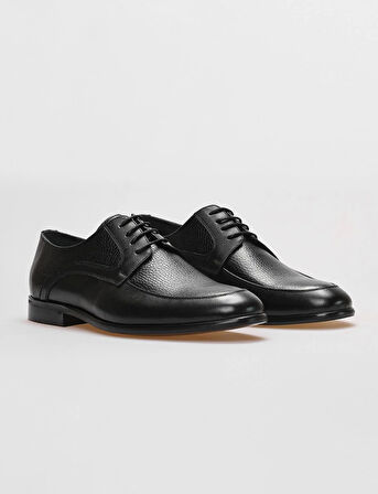 Hakiki Deri Siyah Bağcıklı Erkek Klasik Ayakkabı